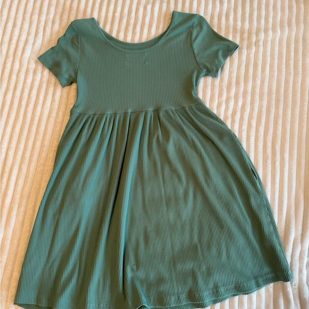 Old Navy Ribbed Teal Kids Dress